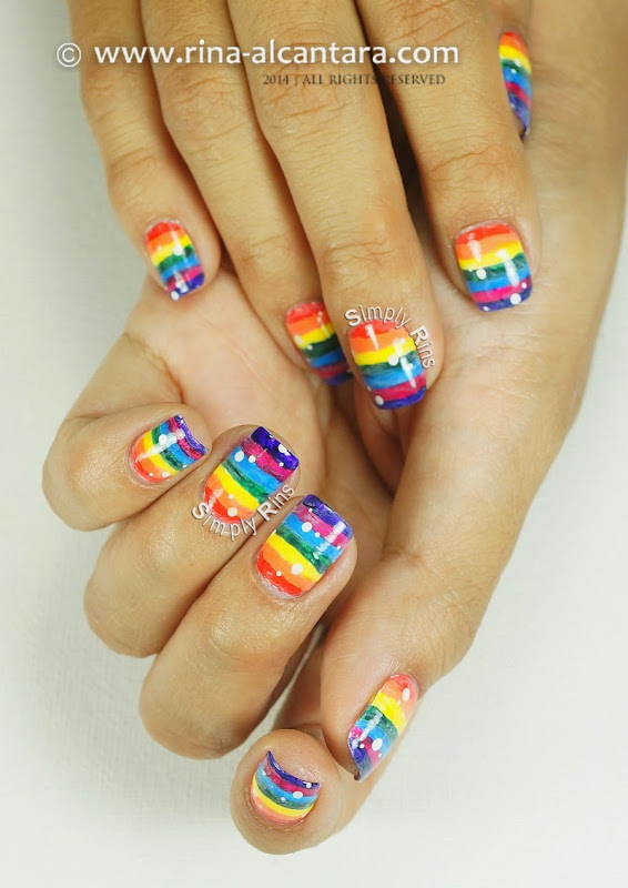 Washed Out Rainbow Nail Art Design
