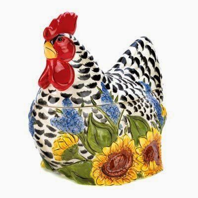  Country Ceramic Mother Hen Cookie Jar Snack Canister