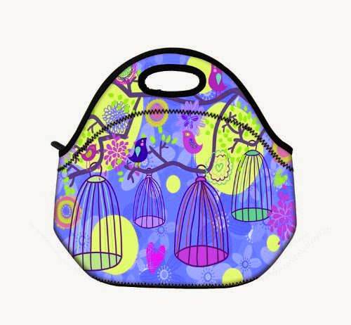  Cool Birdcage Girls boys LUNCH BOX Tote Pouch Cooler Bag Insulated Lunchbox Holder W/ Handle