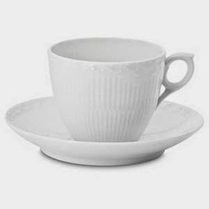  Royal Copenhagen White Half Lace 5.75 oz. Coffee Cup and Saucer