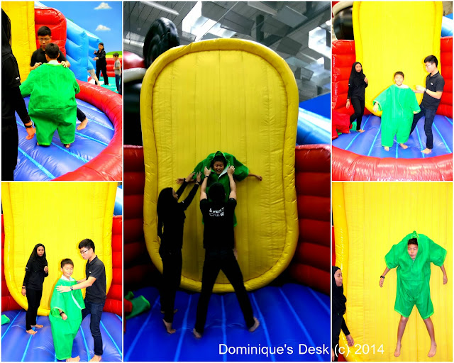 Monkey boy being stuck on the velcro wall