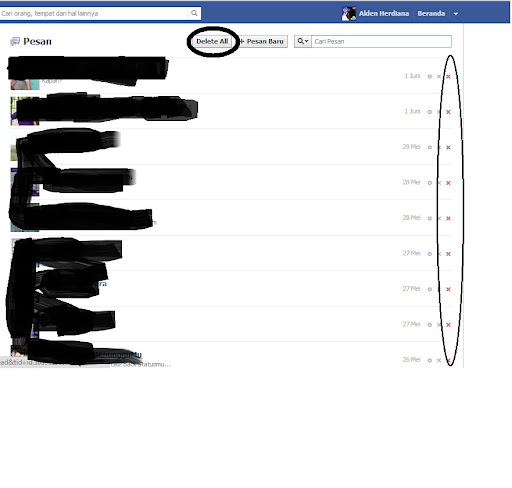 Menghapus Pesan Facebook