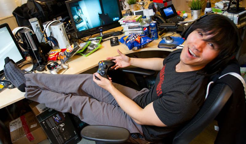Gray Karate Casuals Chris loses video game