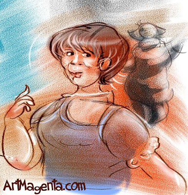 A butterfly is a caricature cartoon by artist and illustrator Artmagenta
