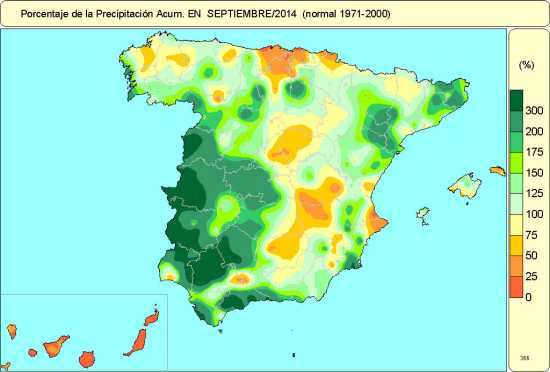 Septiembre de 2014: muy cálido y muy húmedo en España