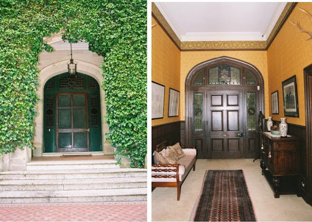 Forest lodge main entry, stained glass