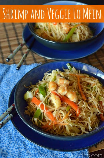 Click Here for: Shrimp and Veggie Lo Mein Recipe from KatiesCucina.com #Recipe #Chinese #HomeTakeOut