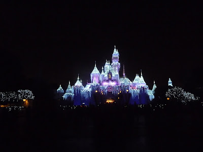 Disneyland Christmas holiday decorations castle