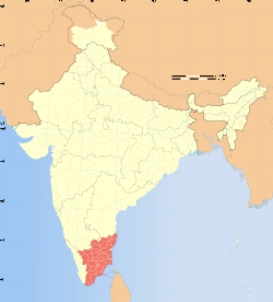Location of Tamil Nadu in India