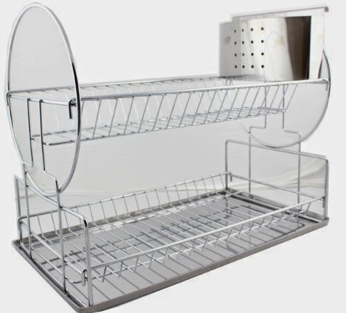  Home Value Chrome 2-Tier Dish Rack, 17,5-Inch