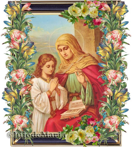 Santa Ana instruyendo a su pequeña hija Santa María