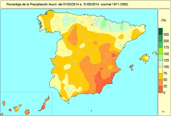 Primavera de 2014 en España: muy cálida y muy seca