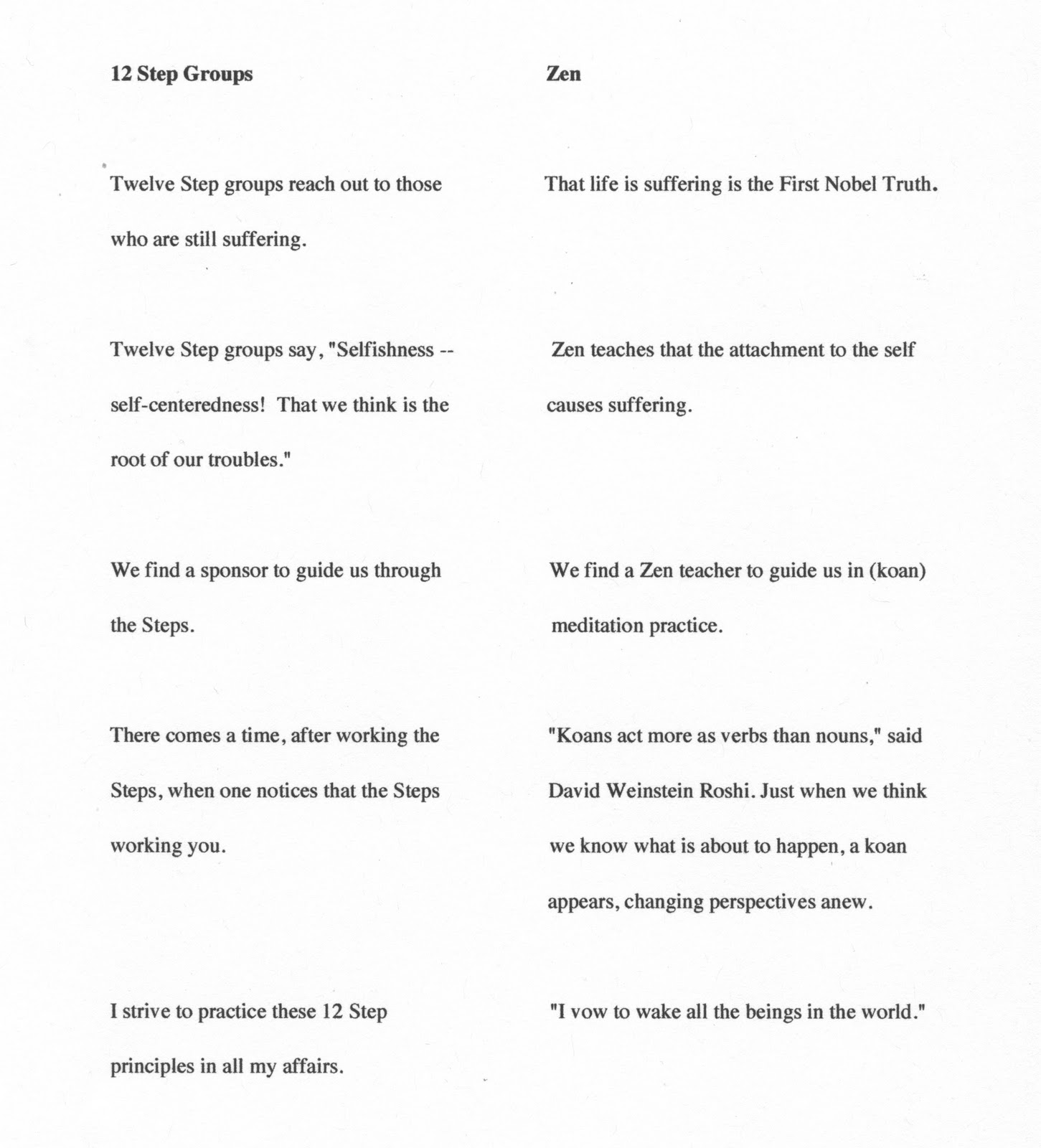 The 12 Steps and Zen Koans 12 Step Groups and Zen