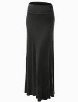<br />LE3NO Womens Plus Size Floor Length Maxi Skirt With Stretch