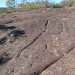 Features in the rock near the end of Yeomans track (156028)