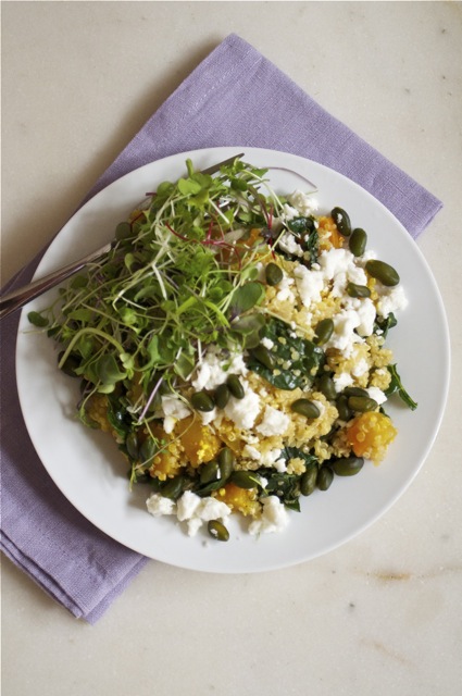 Cuisine: Quinoa Salad with Golden Beets, Kale, Feta and Pistachios