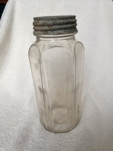  Rare Vintage Hexagon Shaped Pickle Jar with Zinc Lid #2
