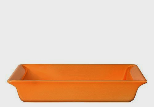  Emile Henry 11 by 8 by 2-Inch Rectangular Dish, Tangerine