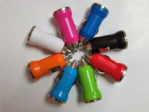  Lot 5 Set Colorful Color New USB in Car Charger for Apple Iphone 5 4s 4g 3g Ipod Nano Samsung I9300 Note Ii