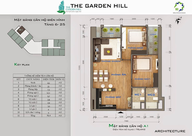 Căn A1 tầng 6 đến 25 garden imperia - 99 trần bình Căn A1 tầng 6 đến 25 garden imperia - 99 trần bình