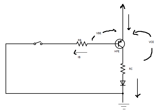 PNP Transistor as a Switch Circuit Diagram