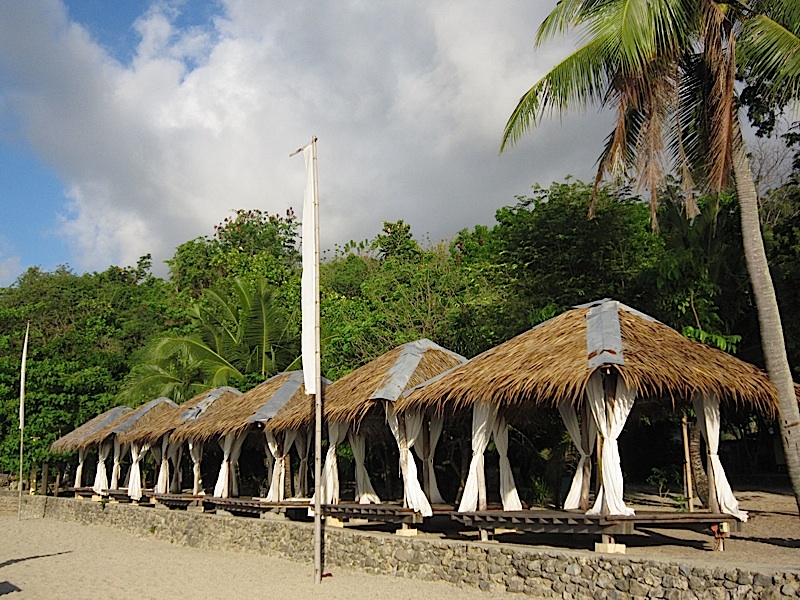 cabanas at La Luz Beach Resort in San Juan, Batangas