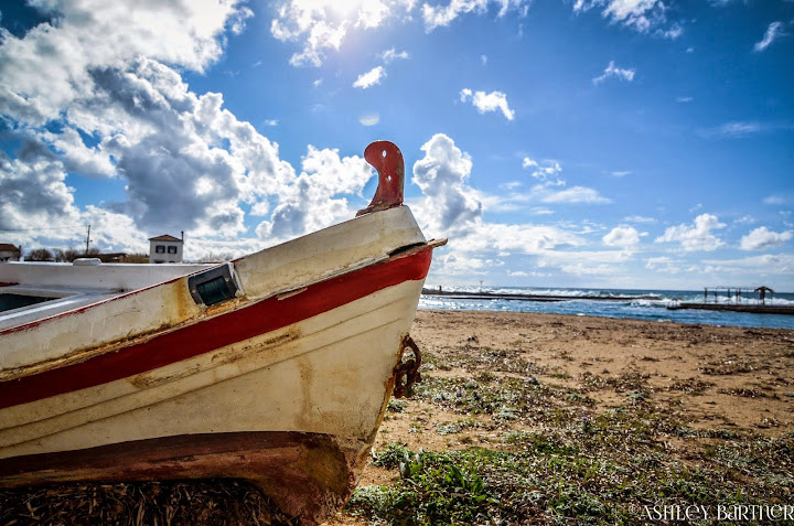 Beached boat. Exploring the Mani, Southern Peloponnese, Greece