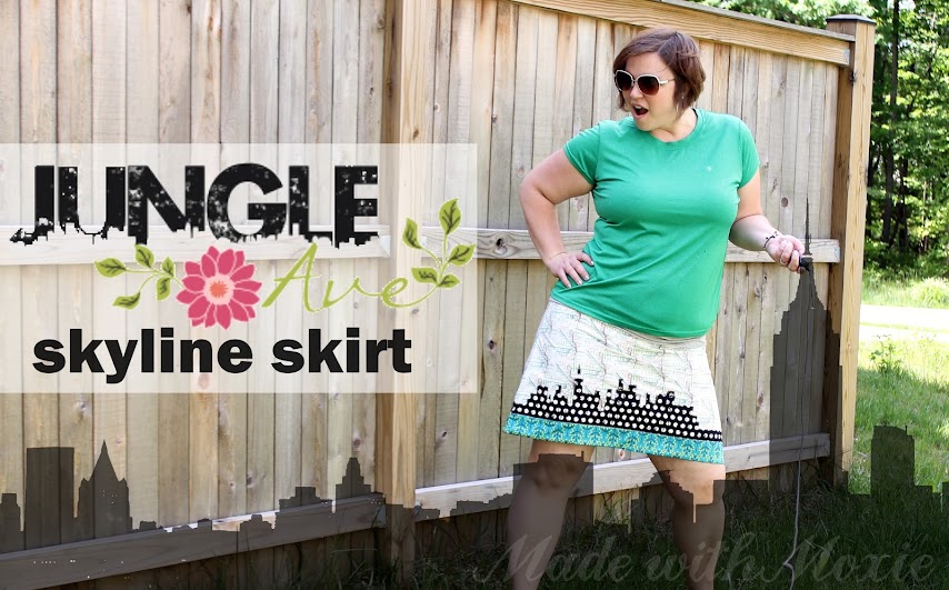 Jungle Ave. Skyline Skirt || Fabric by Sew Sweetness, design by Made with Moxie