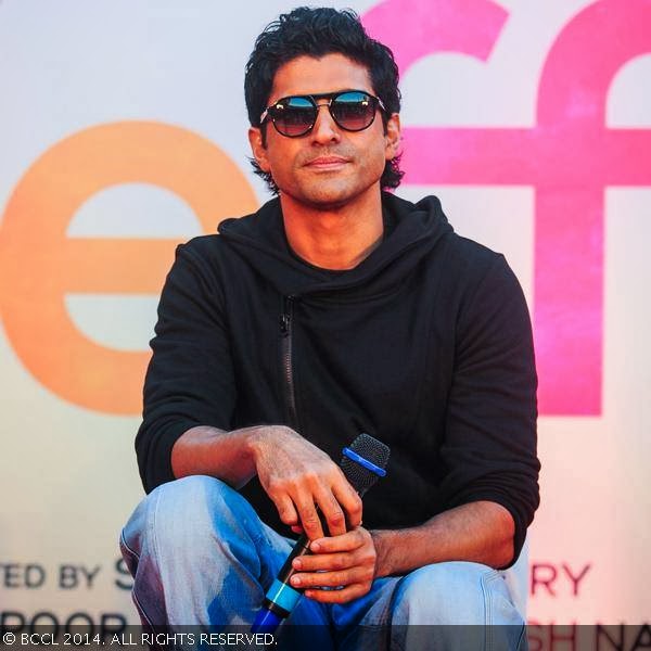 Farhan Akhtar during the promotion of his movie Shaadi Ke Side Effects at Film City, in 