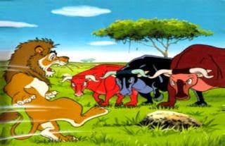 El león y los tres bueyes El león y los tres bueyes