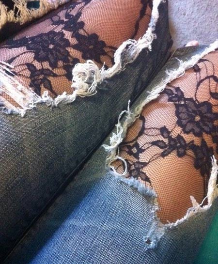 customização - jeans rasgado