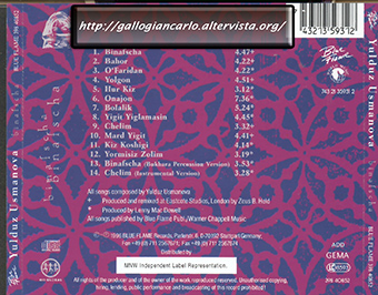 Yulduz Usmanova "Binafscha" CD collezione 1996 Pop Persian music 
