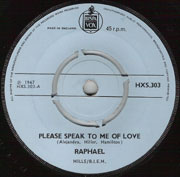 (1967) PLEASE SPEAK TO ME OF LOVE (Canta en inglés) (Single)