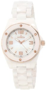  Invicta Women's 10259 Ceramic White Mother-Of-Pearl Dial Watch