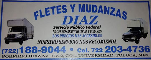 Fletes y Mudanzas Diaz, Gral Porfirio Díaz 115-2, Universidad, 52140 Toluca de Lerdo, Méx., México, Empresa de mudanzas | HGO