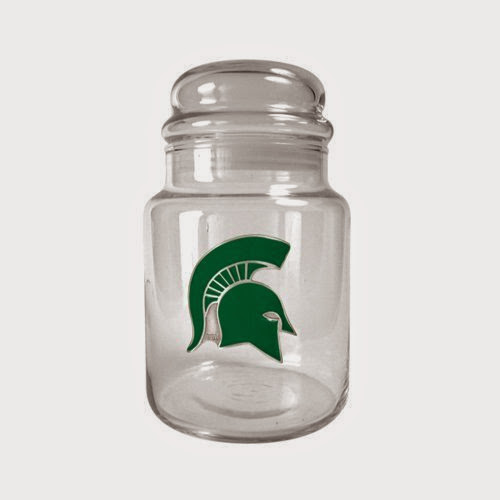 GAP NCAA College Michigan State Spartans Team Logo Sports Fan 31oz Glass Apothecary Candy Jar Gift Clear