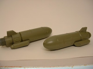 Multi-view of two missile buzz bombs Science Fiction war game terrain and scenery