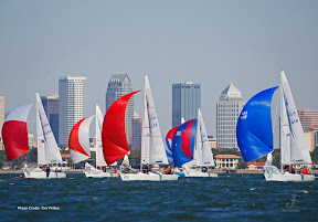 J/24s sailing Midwinters off Tampa, FL