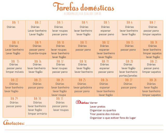 Criar rotina doméstica casa organizada Criar rotina doméstica casa organizada Cronograma