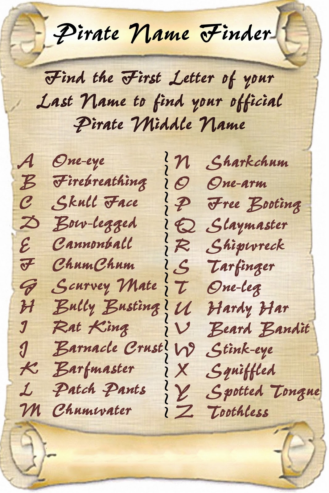 pirate name calculator Owlkids | find your pirate name owlkids.