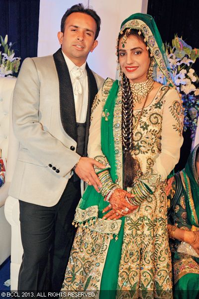 Mrinal and Bharti Khatri during their starry wedding reception, hosted by Vinod Khatri in the city.