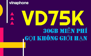 Miễn phí 30GB, Gọi không giới hạn với gói VD75K Vinaphone