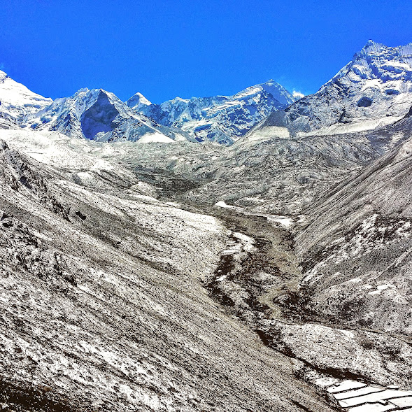 Snow covered valley near Dingboche, Nepal.
