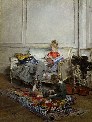 Boldini, Young Woman Crocheting