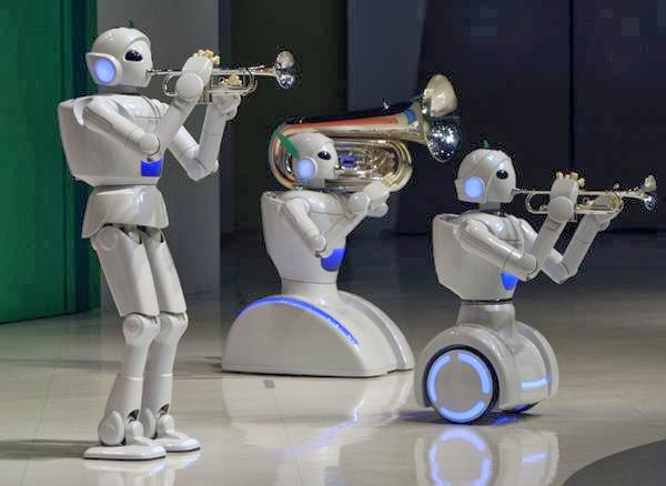 Toyota Motor Corp has come up with robots which play musical instruments.