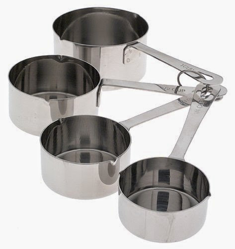  Amco Basic Ingredients Stainless Steel Measuring Cups, Set of 4