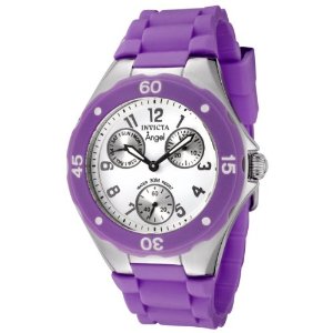  Invicta Women's 0702 Angel Collection Multi-Function Purple Rubber Watch