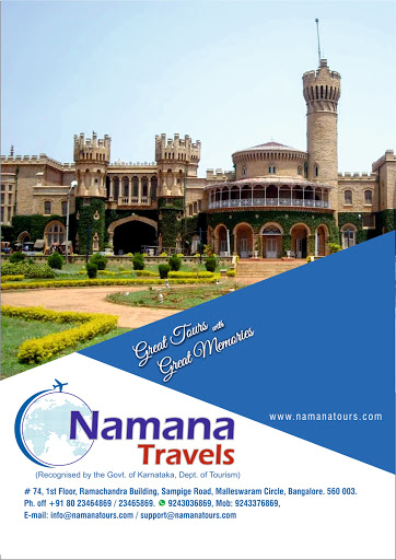 Namana Travels, 74, Ramachandra Building, Opp. Lakshmi Gold Palace, Sampige Road,Malleshwaram, Bengaluru, Karnataka 560003, India, Tour_Operator, state KA