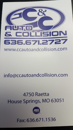 Auto Repair Shop «C & C Auto and Collision», reviews and photos, 4750 Raetta Ln, House Springs, MO 63051, USA