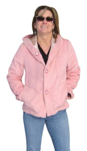 Bergama Sheared Rabbit Parka - Small - Pink